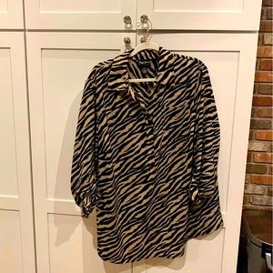 Maggie Barnes Zebra Print Pullover Blouse